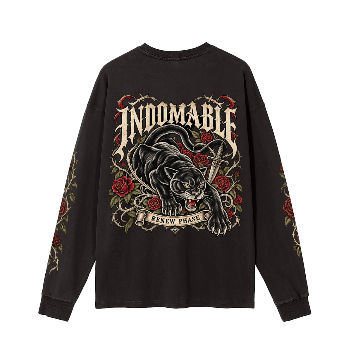 INDOMABLE Vintage Washed Long Sleeve Tee