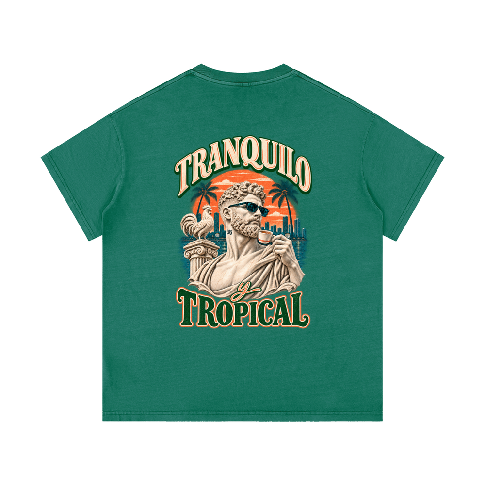 TRANQUILO TROPICAL Vintage Wash Cotton Tee