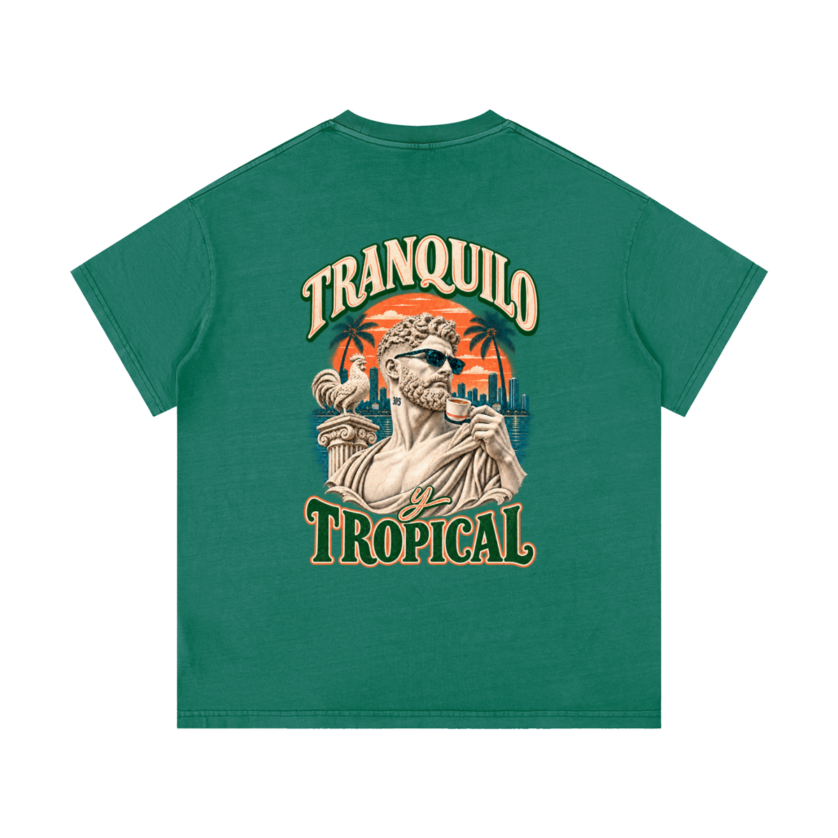 TRANQUILO TROPICAL Vintage Wash Cotton Tee
