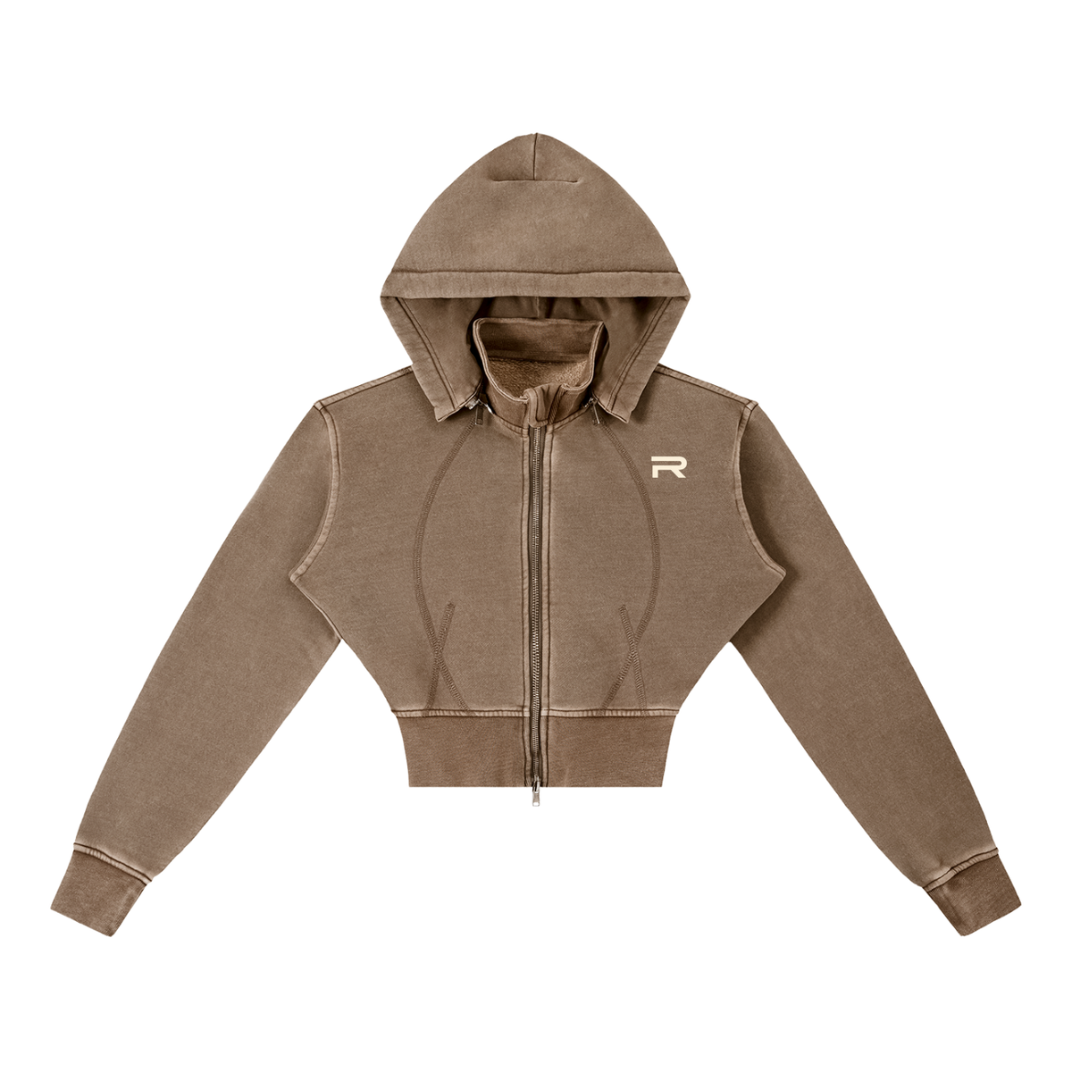 PEP SOCIETY Vintage Washed Cropped Fleece Hoodie