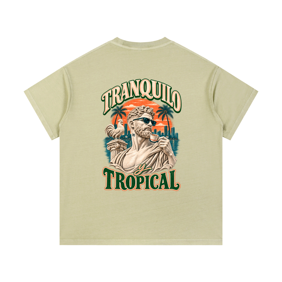 TRANQUILO TROPICAL Vintage Wash Cotton Tee