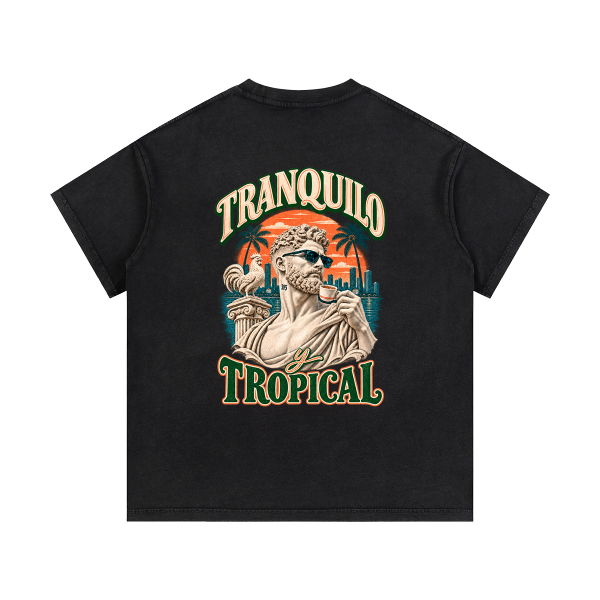 TRANQUILO TROPICAL Vintage Wash Cotton Tee