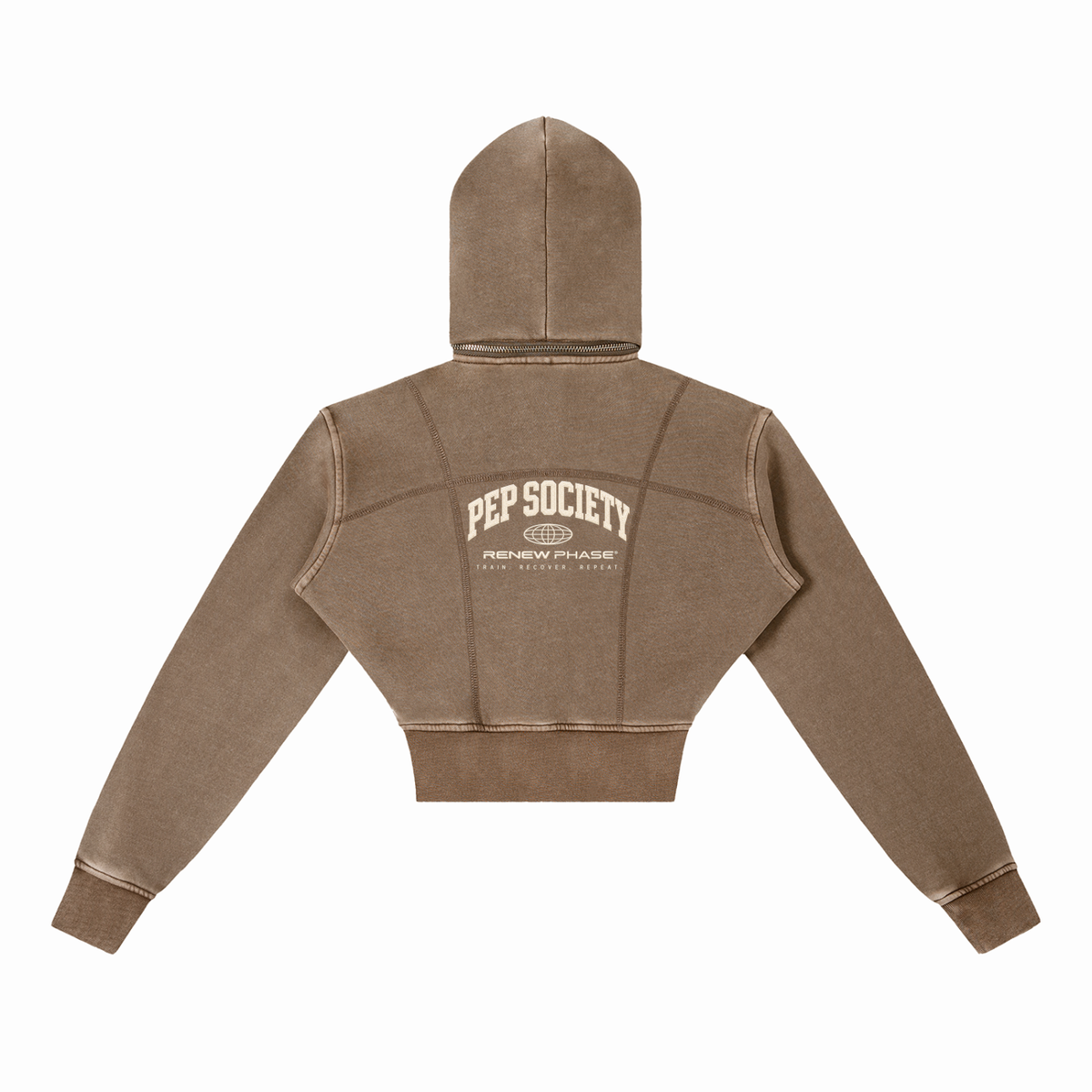 PEP SOCIETY Vintage Washed Cropped Fleece Hoodie