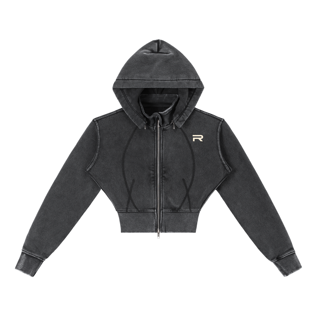 PEP SOCIETY Vintage Washed Cropped Fleece Hoodie
