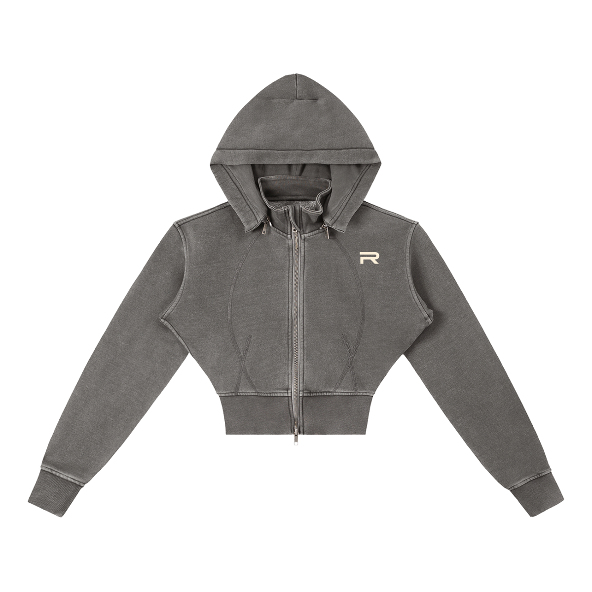 PEP SOCIETY Vintage Washed Cropped Fleece Hoodie