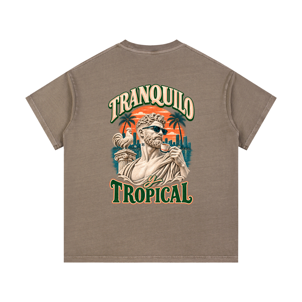 TRANQUILO TROPICAL Vintage Wash Cotton Tee