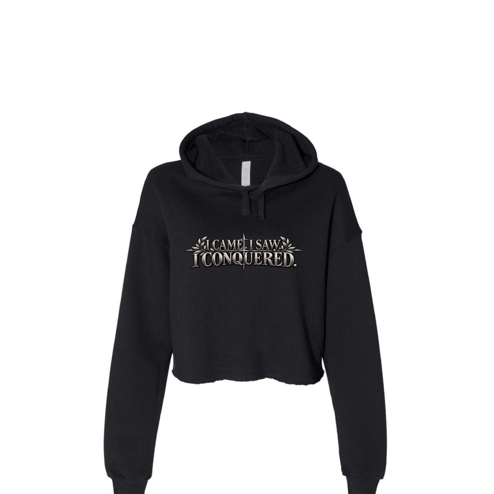 I Came I Saw I Conquered Cropped Hoodie