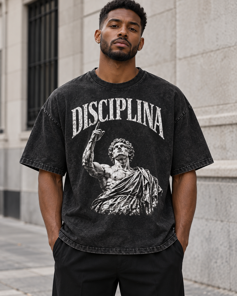 DISCIPLINA  Front Print Oversized Tee